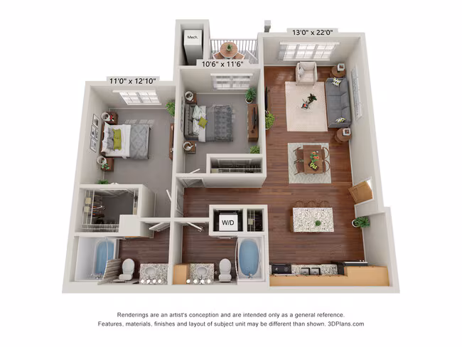 Two Bedroom - C 3105 floor plan